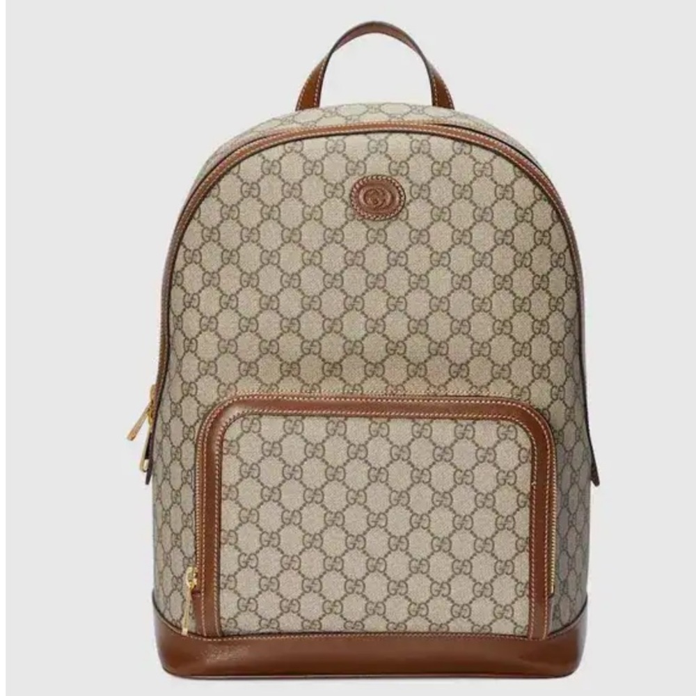 Gucci Beige and Brown Monogram Backpack - Picture 12 of 12